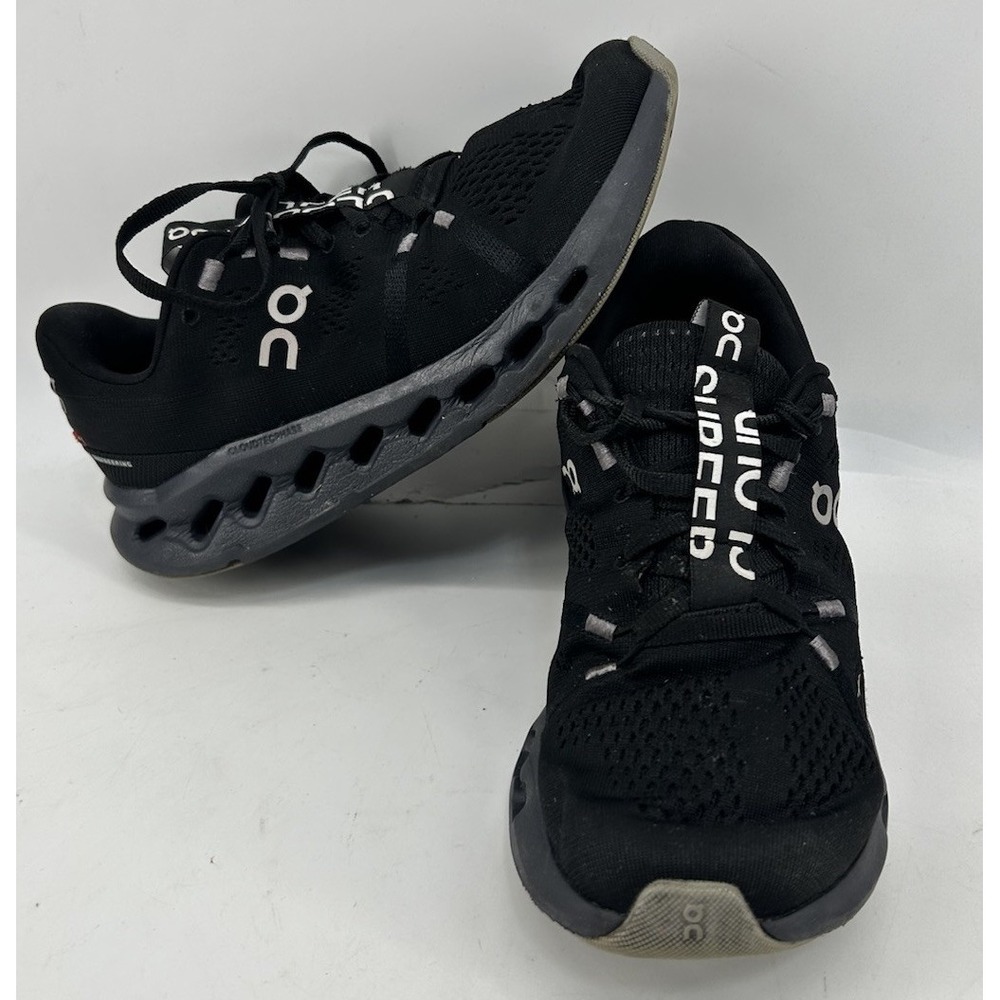 On Cloudsurfer Road Running Shoes Cloudtec Phase Midsole Black Women's Size 9